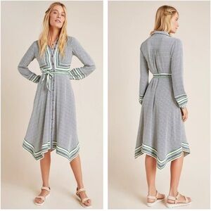 Anthropologie Chic Long Sleeve Patterned Dress